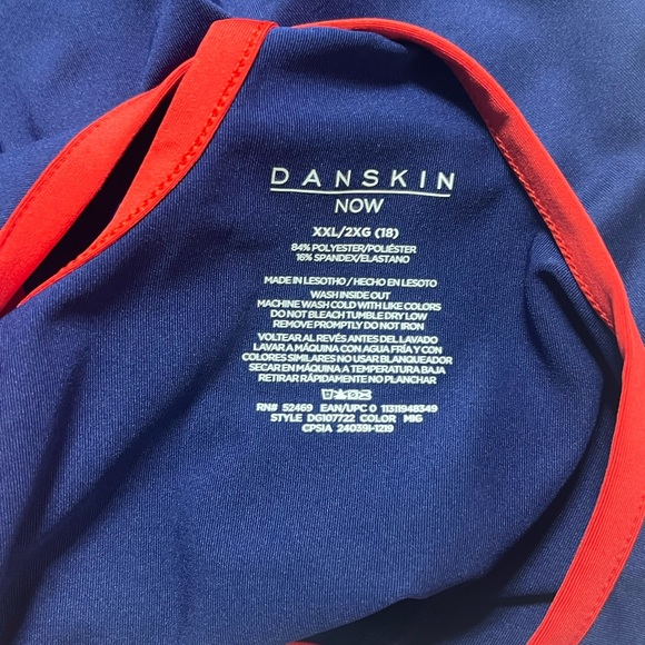 Danskin Blue and Red leotard with Sparkle Design - Picture 6 of 6